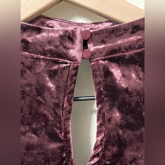 Sanctuary Velvet Texture Flare Sleeves Fall Inspired Plum Blouse Size Small - Picture 7 of 10